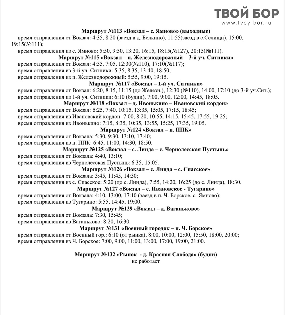 Расписание автобусов компании Транс-НН на новогодние праздники — новости  города Бор
