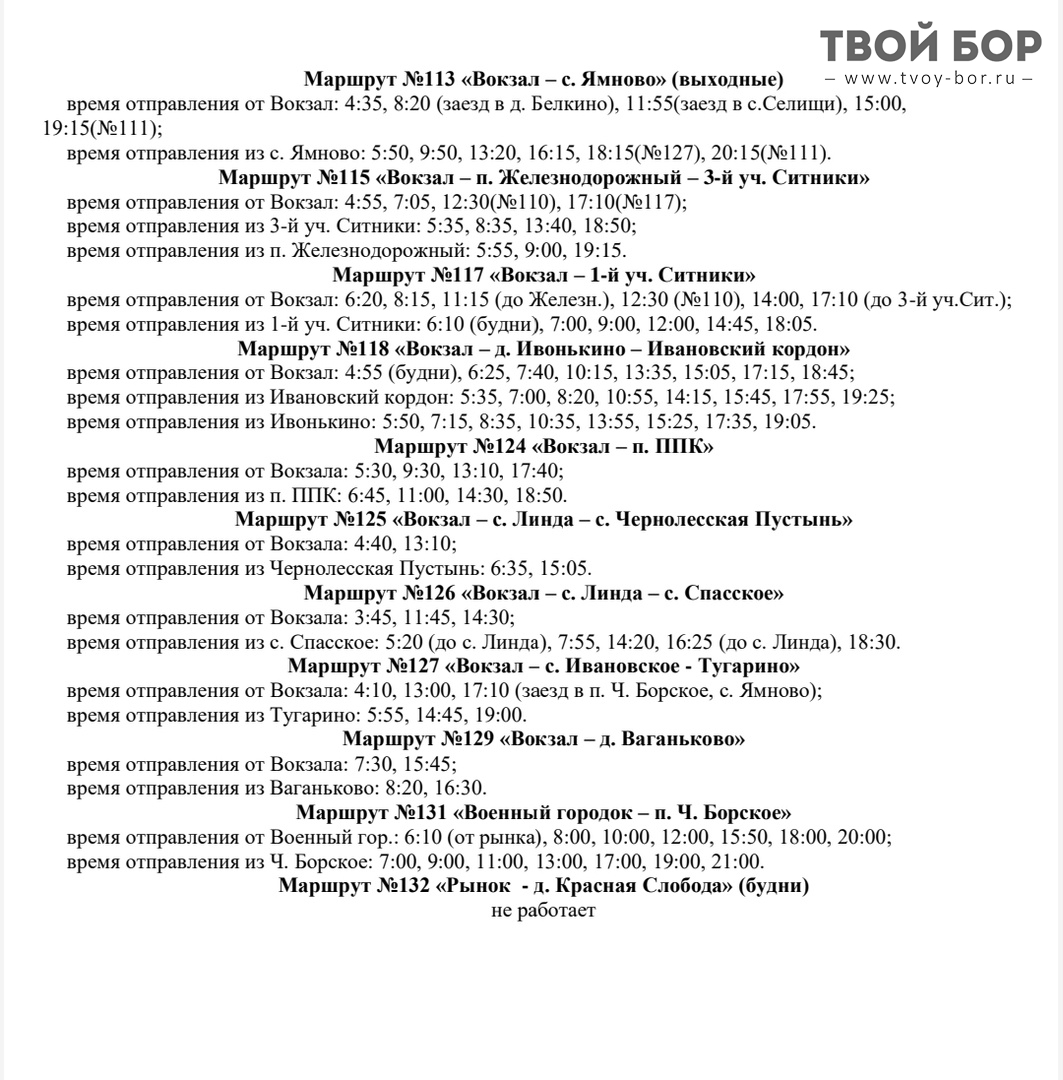 Расписание автобусов компании Транс-НН на новогодние праздники — новости  города Бор