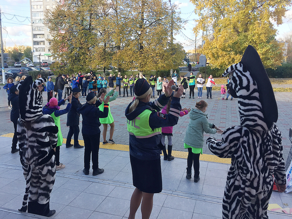 Борские госавтоинспекторы организовали флешмоб  на главной площади города
