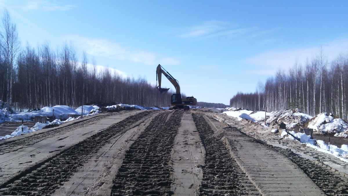 Строительство подъездной дороги к д. Городное Борского района возобновлено после зимы
