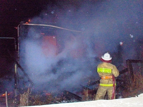 Дом и его жилец сгорели на Бору