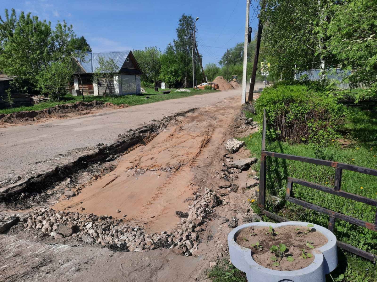 Новый тротуар в селе Ямново