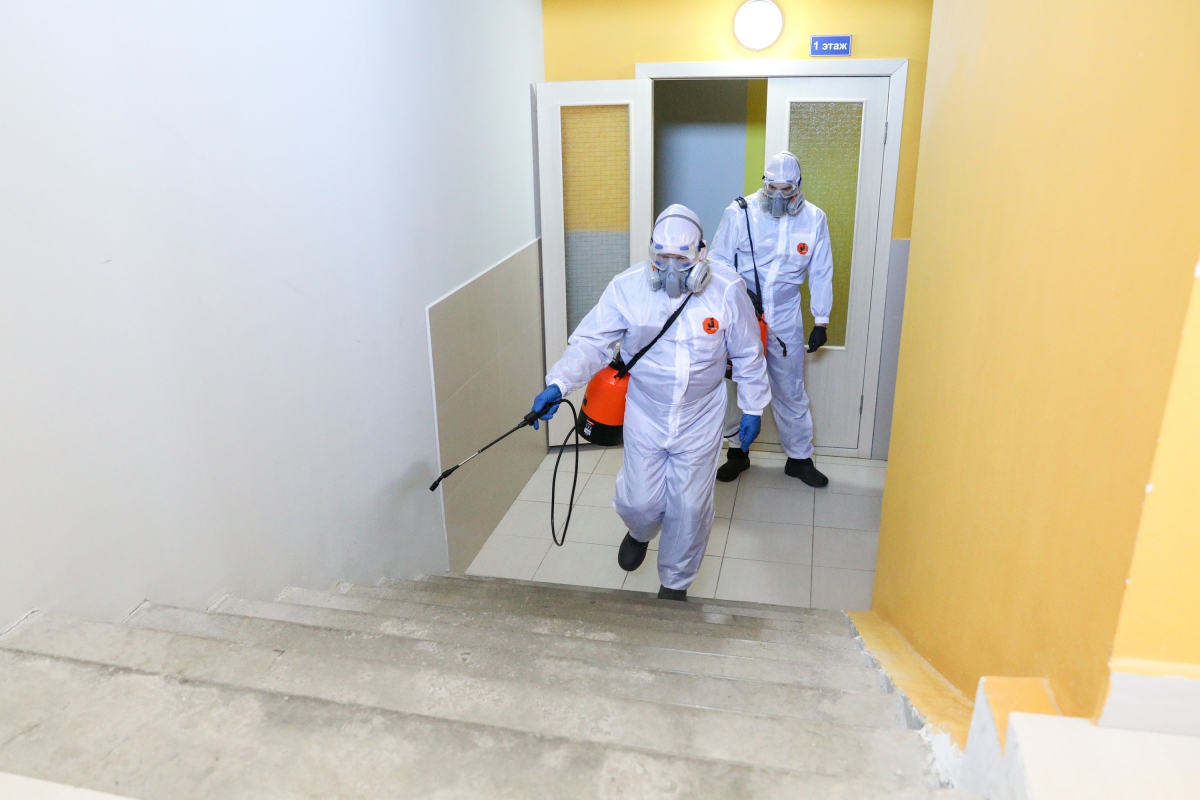 В городе Бор проверили санитарную обработку подъездов