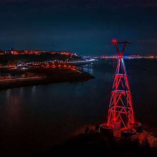 Канатная дорога «Нижний Новгород-Бор» получила  вечернюю подсветку 1