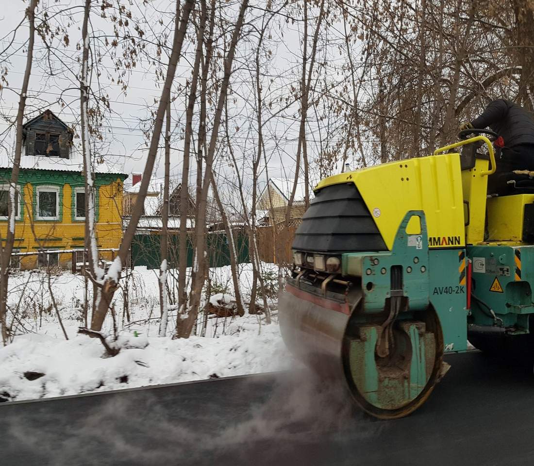 На улице Совхозной делают тротуар
