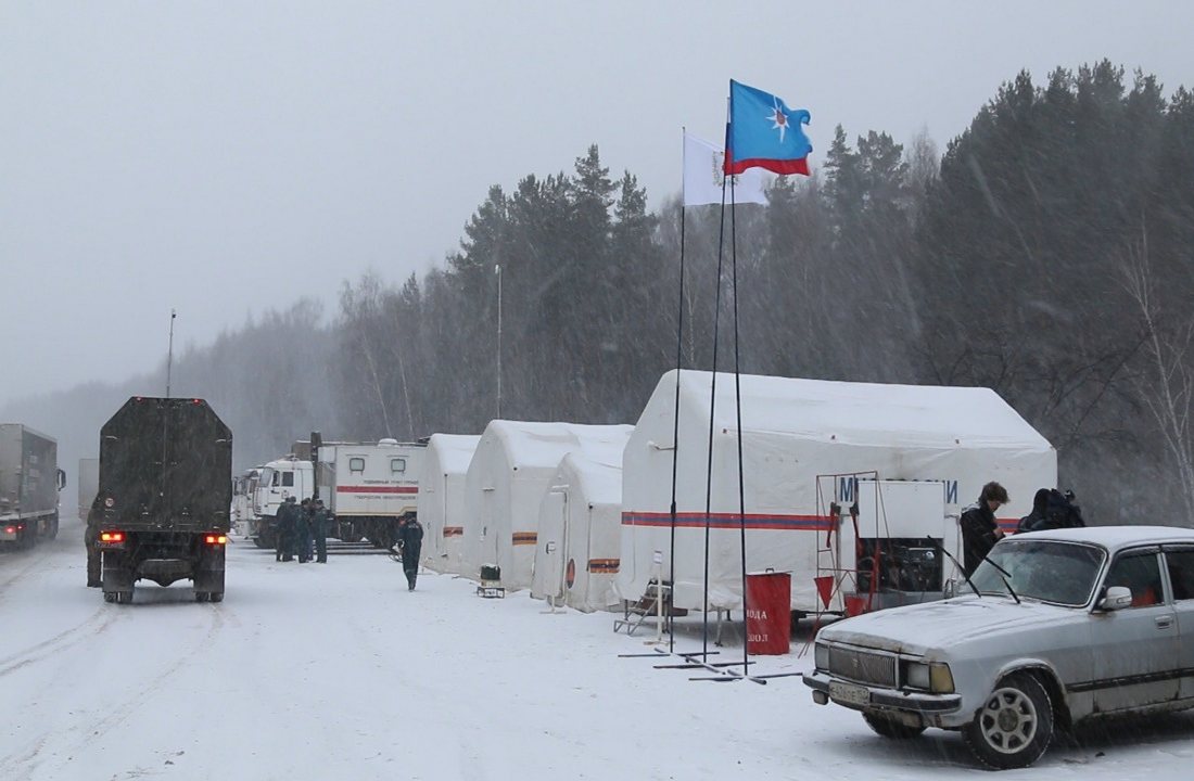 На борской дороге развернули городок жизнеобеспечения