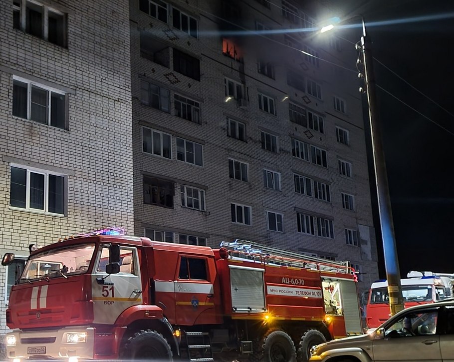 В пожаре на Бору выгорела квартира