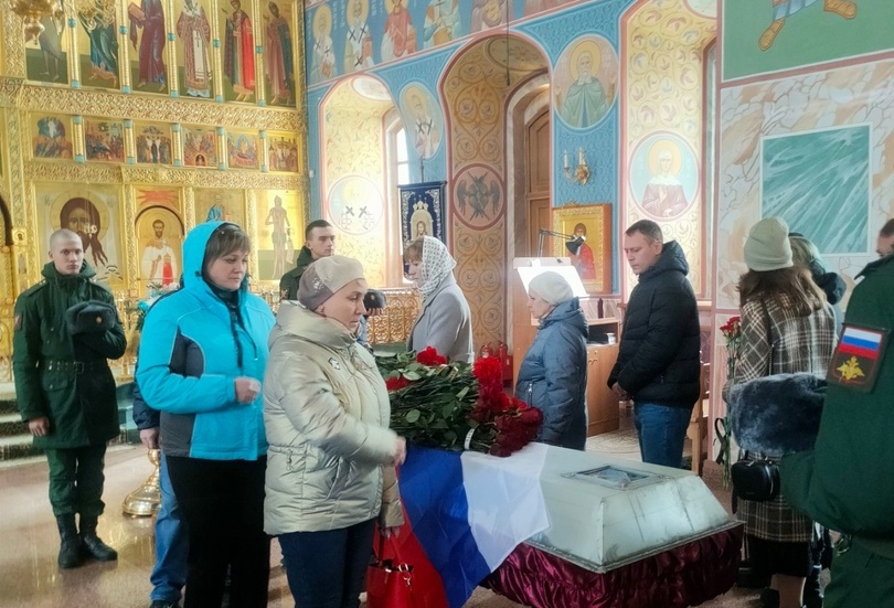 В Знаменском храме прошло прощание с Новиковым Антоном, погибшим под обстрелом в ходе СВО
