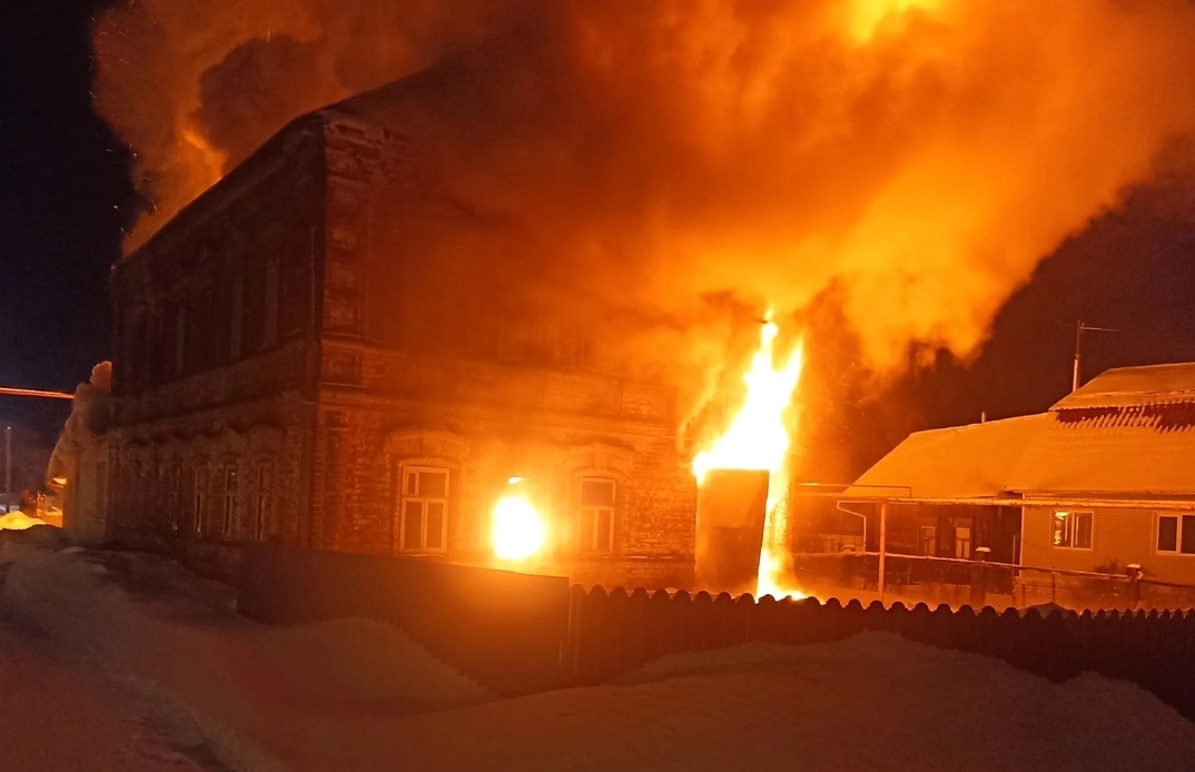 Пожар в борском селе