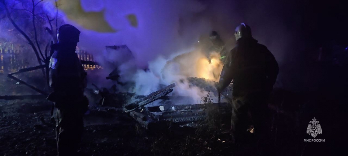 Ночью в Рекшино сгорел дачный домик