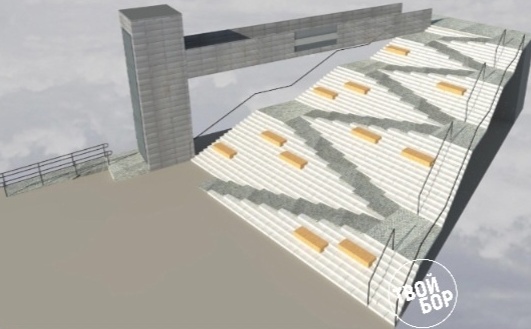 На Бору появится большая лестница с подсветкой и лифтом