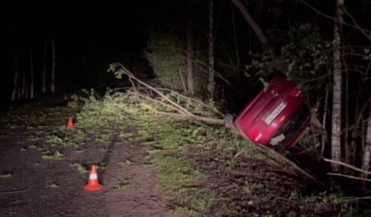Автомобиль вылетел в кювет на Бору