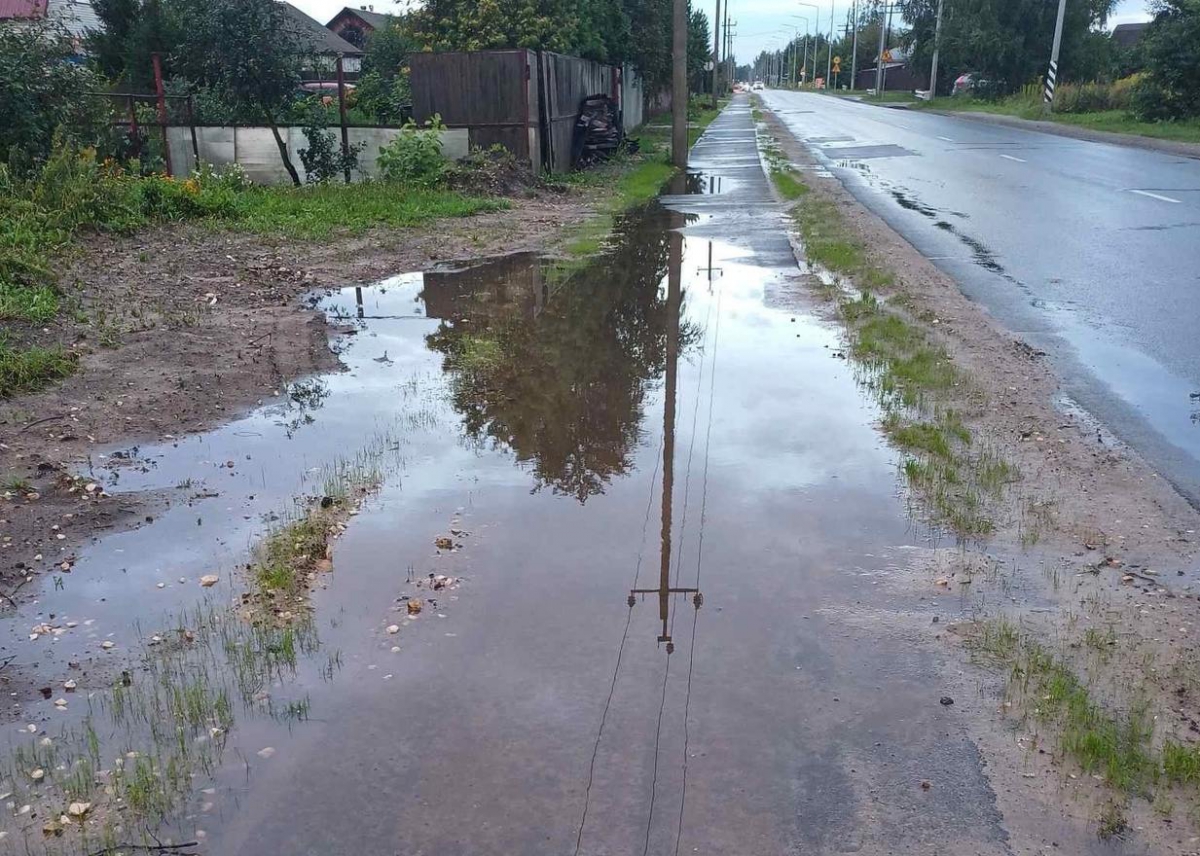 Некоторые борские тротуары утонули