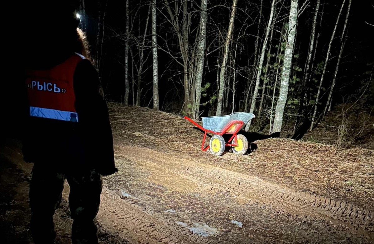 След и тележка