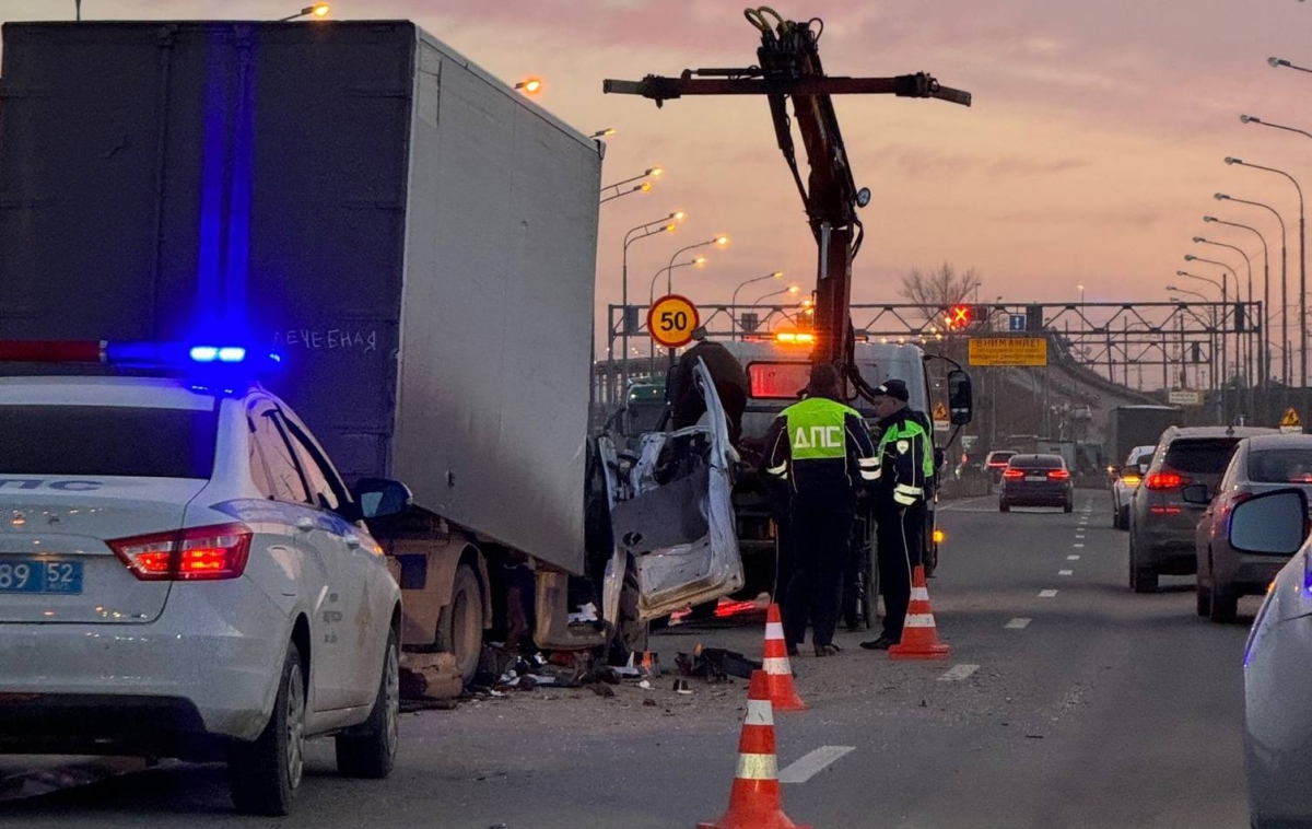 Момент смертельной аварии перед Борским мостом