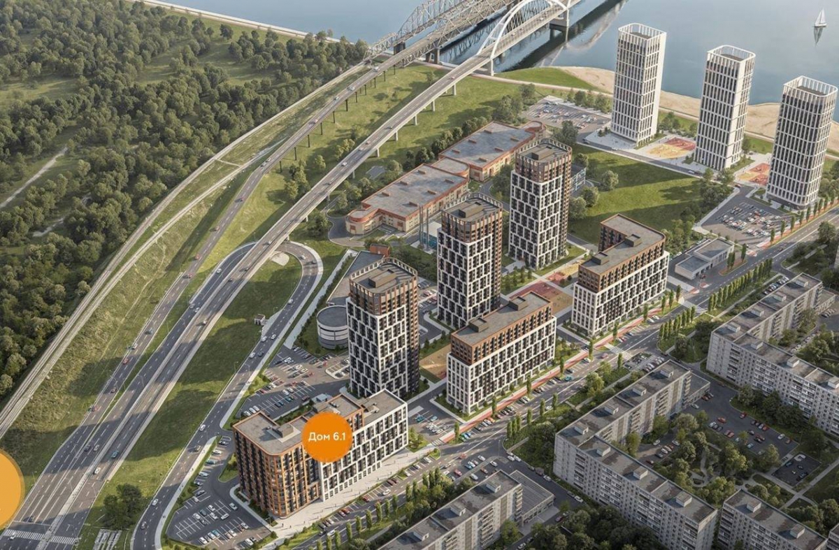 У Борского моста начинается строительство жилого комплекса из нескольких многоэтажек