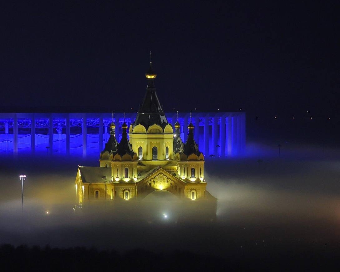 В эти морозные дни Волга и Ока в Нижнем Новгороде «парят»