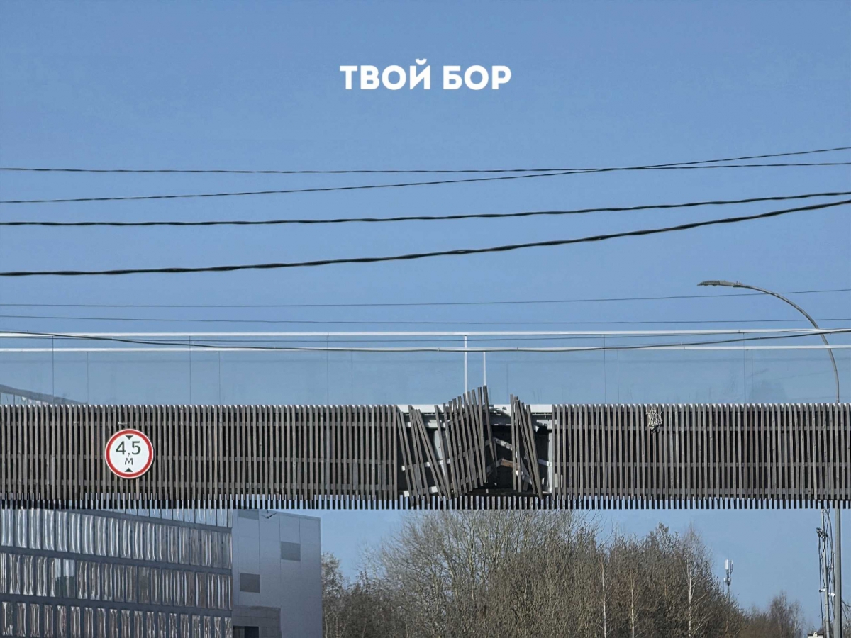 Виновник аварии оплатит ремонт пешеходного моста на Бору