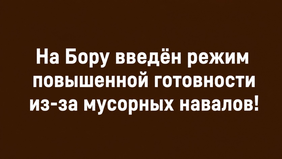 На Бору введён режим повышенной готовности из-за мусорных навалов