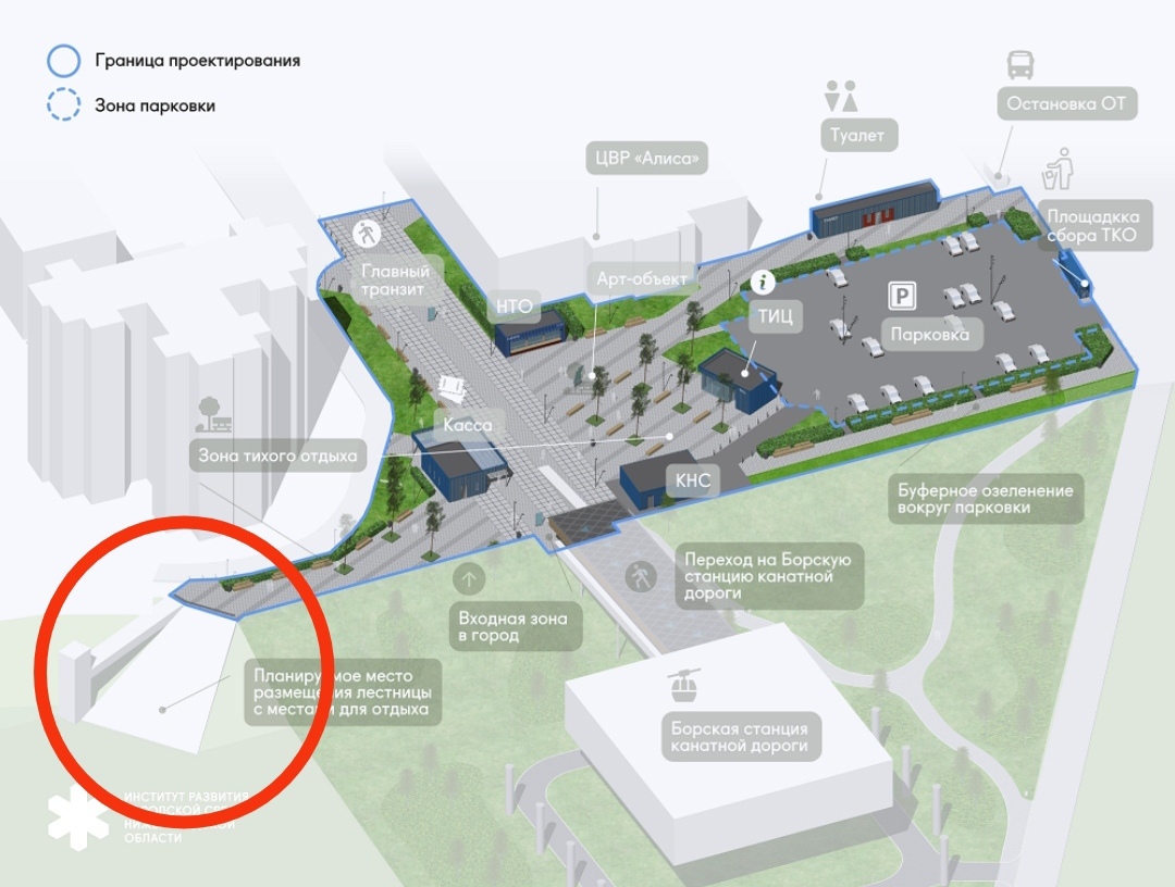Пешеходная лестница планируется к строительству около канатки