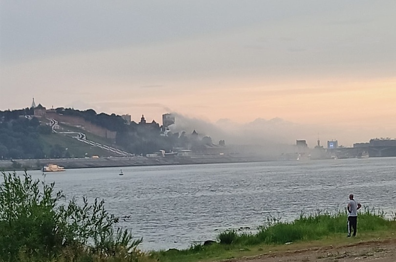 Бытовка сгорела в Кремле