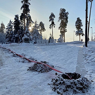 Несмотря на мороз, работы на Моховых продолжаются 1