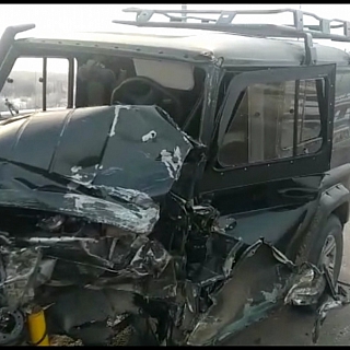 УАЗ въехал в маршрутку в Неклюдово 1