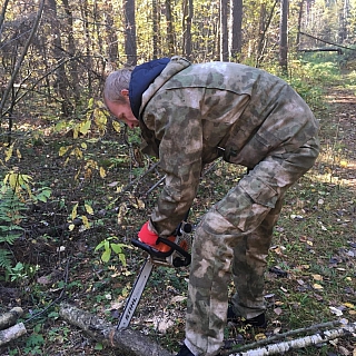 Борчане построили общественный шалаш в лесу 2