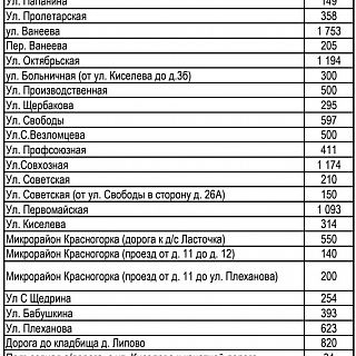 На Бору обнародован перечень дорог с очередностью уборки после снегопадов 11