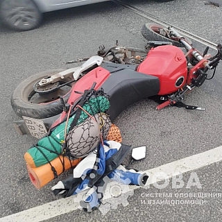 Мотоцикл опрокинулся на борской дороге 2