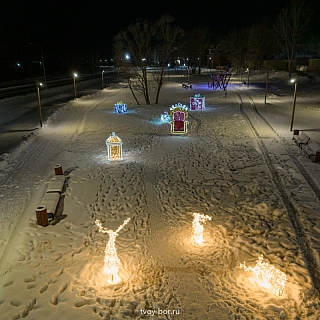 Трон и фигуры Деда Мороза и Снегурочки установили на Волгоречье 3