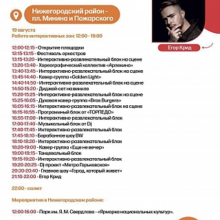 Программа Дня города в Нижнем Новгороде 7