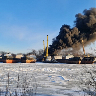 Крупный пожар произошел в Борском районе 2