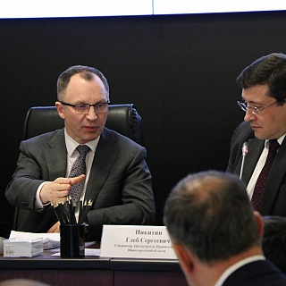 Глеб Никитин и руководитель Росморречфлота Юрий Цветков провели совещание по вопросам строительства низконапорного гидроузла под Нижним Новгородом 3