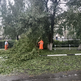Сотрудники Благоустройства продолжают устранять последствия урагана 1