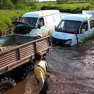 Нижегородцы «утопили» несколько машин, пытаясь объехать борскую пробку 3