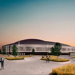 Вот так будет выглядеть фасад будущей Ледовой арены на Стрелке 2