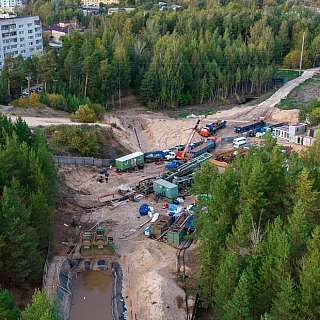 Началась прокладка первой нитки дюкерного перехода газопровода через Волгу 3