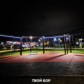 На Мухинском сделали подсветку качелей 1