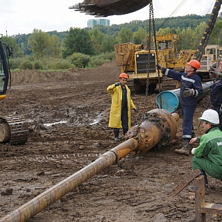 Началась прокладка первой нитки дюкерного перехода газопровода через Волгу 2