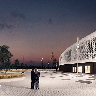 Вот так будет выглядеть фасад будущей Ледовой арены на Стрелке 1