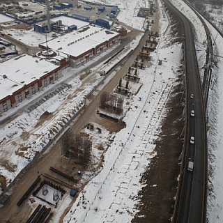 Фото и видеосъемка со строящегося дублера Борского моста 1