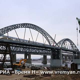 Вторая арочная конструкция дублера Борского моста установлена на опоры 1