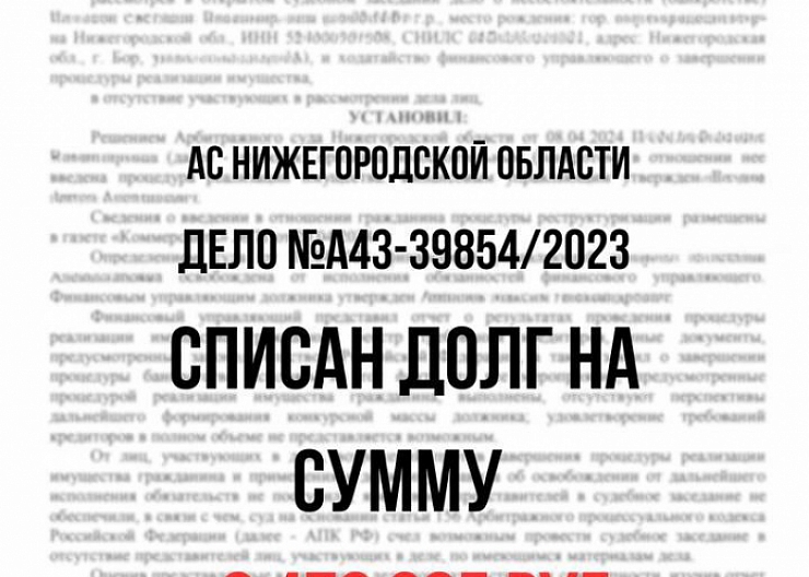 БАНКРОТСТВО ФИЗИЧЕСКИХ ЛИЦ - СПИСАНИЕ ДОЛГОВ 4