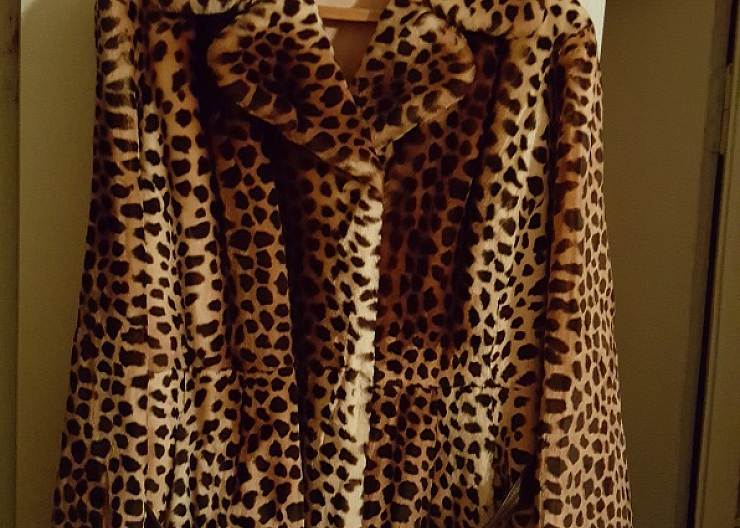 Шуба женская, мутон, "леопард", р. 50 2