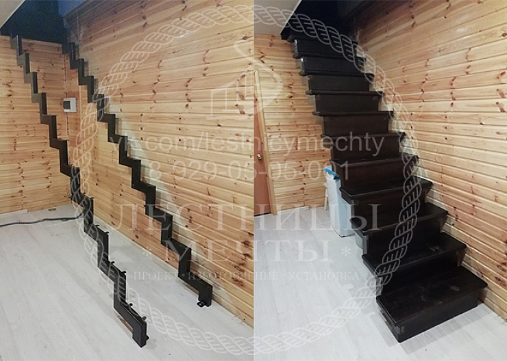 Лестницы на металлическом каркасе, металлокаркасы 3